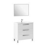 Mobile bagno moderno 3 cassetti 80x86x45h cm bianco lucido - Elleboro