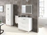 Mobile bagno moderno 3 cassetti 80x86x45h cm bianco lucido - Elleboro