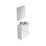 Mobile bagno sospeso con specchio 40x58x22h cm bianco lucido - Akamaru