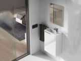 Mobile bagno sospeso con specchio 40x58x22h cm bianco lucido - Akamaru