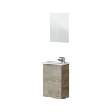 Mobile bagno sospeso con specchio 40x58x22h cm rovere - Akamaru