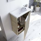 Mobile bagno sospeso con specchio 40x58x22h cm rovere - Akamaru