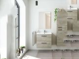 Mobile bagno sospeso con specchio 60x57x45h cm rovere - Affa