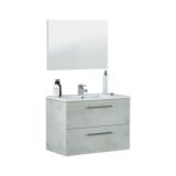 Mobile bagno sospeso con specchio 80x57x45h cm cemento - Albino