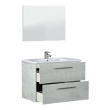 Mobile bagno sospeso con specchio 80x57x45h cm cemento - Albino