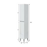 Mobile colonna 2 ante 30x182h cm bianco lucido - Noru