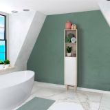 Mobile colonna 30x150h cm rovere e bianco lucido - Lazzarina