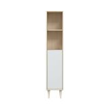 Mobile colonna 30x150h cm rovere e bianco lucido - Lazzarina