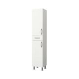 Mobile colonna Arkab, Pensile bagno o cucina, Armadio alto multifunzione, Mobiletto multiuso, 35x31 h179 cm, Bianco