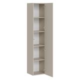 Mobile Colonna Beige 4 Ripiani Un'anta 35x32x168h cm, Supporta Fino a 3 kg per Ripiano - Chiari