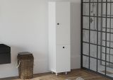 Mobile Colonna Bianco 2 Ripiani 2 Ante 35x32x155h cm, Portabiancheria - Cropani