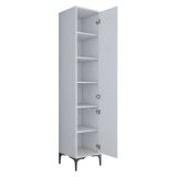 Mobile Colonna Bianco 5 Ripiani 2 Ante 40x40x199h cm, 6 Vani - Dumenza