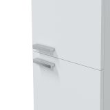 Mobile Colonna Bianco Lucido Grigio 3 Ripiani 2 Ante 30x25x182h cm, Reversibile - Nin
