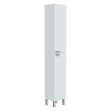 Mobile Colonna Bianco Lucido Grigio 3 Ripiani 2 Ante 30x25x182h cm, Reversibile - Nin