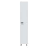 Mobile Colonna Bianco Lucido Grigio 3 Ripiani 2 Ante 30x25x182h cm, Reversibile - Nin