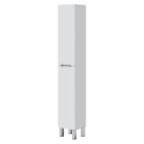 Mobile Colonna Bianco Lucido Marrone Rovere 3 Ripiani 2 Ante 30x25x182h cm, Reversibile - Trogir