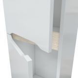 Mobile Colonna Bianco Lucido Marrone Rovere 3 Ripiani 2 Ante 30x25x182h cm, Reversibile - Trogir