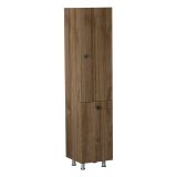 Mobile Colonna Marrone Noce 2 Ripiani 2 Ante 35x32x155h cm, Portabiancheria - Cropani