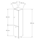 Mobile Colonna Marrone Noce 2 Ripiani 2 Ante 35x32x155h cm, Portabiancheria - Cropani
