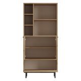 Mobile Colonna Marrone Rovere 4 Ripiani 3 Ante 75x36x162h cm, 8 Vani - Fermana