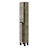 Mobile Colonna Marrone Rovere Grigio Nero Antracite 3 Ripiani 2 Ante 30x25x182h cm, Reversibile - Trogir