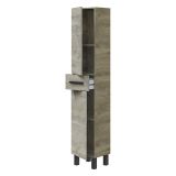 Mobile Colonna Marrone Rovere Grigio Nero Antracite un Cassetto 3 Ripiani 35x31x182h cm, 2 Ante - Alka