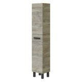 Mobile Colonna Marrone Rovere Grigio Nero Antracite un Cassetto 3 Ripiani 35x31x182h cm, 2 Ante - Alka