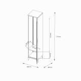 Mobile colonna Mirtillo, Pensile bagno o cucina, Armadio alto multifunzione, Mobiletto multiuso, 38x38 h180 cm, Panna