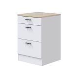 Mobile con cassetti 60x90h cm bianco e rovere - Sirea