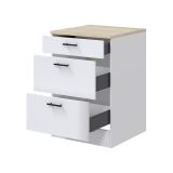 Mobile con cassetti 60x90h cm bianco e rovere - Sirea