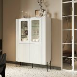 Mobile con vetrina 2 ante 110x39x160h cm bianco - Cimino