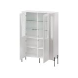 Mobile con vetrina 2 ante 110x39x160h cm bianco - Cimino