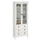 Mobile con vetrina 2 ante 78x32x199h cm bianco - Lazio