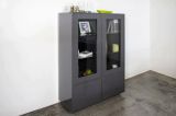 Mobile con vetrina 4 ante 100x41x146h cm antracite lucido - Agostino