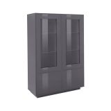 Mobile con vetrina 4 ante 100x41x146h cm antracite lucido - Agostino