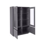 Mobile con vetrina 4 ante 100x41x146h cm antracite lucido - Agostino