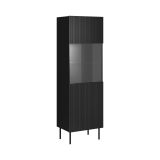 Mobile con vetrina cannettato 59x42x182h cm nero - Luzzana
