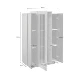 Mobile con vetrina design 3 ante 80x38x121h cm antracite e acero - Ablaze