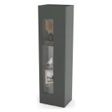 Mobile con vetrina elegante 45x34x162h cm antracite lucido - Adatka
