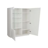 Mobile con vetrina grande 2 ante 120x43x146h cm bianco lucido - Ask