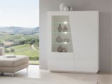 Mobile con vetrina grande 2 ante 120x43x146h cm bianco lucido - Ask