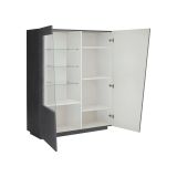 Mobile con vetrina moderno soggiorno 2 ante 120x43x146h cm ardesia - Ask