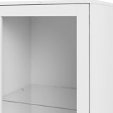 Mobile con vetrina scandi 2 ante 98x39x200h cm bianco e quercia - Amedeo