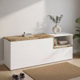 Mobile da ingresso 2 ante bianco lucido e acero 120x54h cm - Aska