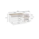 Mobile da ingresso 2 ante bianco lucido e acero 120x54h cm - Aska