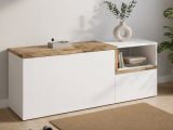 Mobile da ingresso 2 ante bianco lucido e acero 120x54h cm - Aska