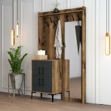 Mobile da ingresso 2 ante noce e antracite 120x200h cm - Isidore