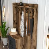 Mobile da ingresso 2 ante noce e antracite 120x200h cm - Isidore