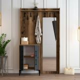 Mobile da ingresso 2 ante noce e antracite 120x200h cm - Isidore
