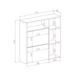 Mobile da ingresso Adriatico, Entratina appendiabiti, Composizione per atrio, Consolle portaoggetti multifunzione, 92x27h94 cm, Antracite e Cemento